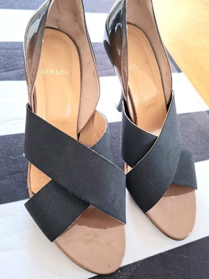 Rollini vintage ντεγκρατέ κάφε λουστρίνι γόβες sz39 σαν καινούργιο