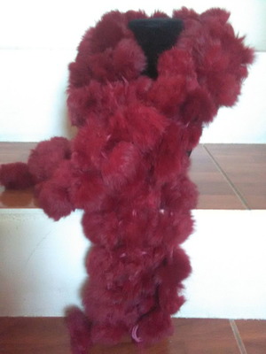 Rabbit scarf like new, red, very soft