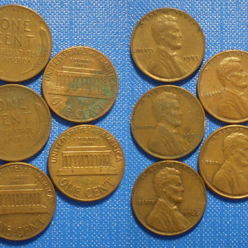 United States of America 5 Cents used, pack of 5 coins