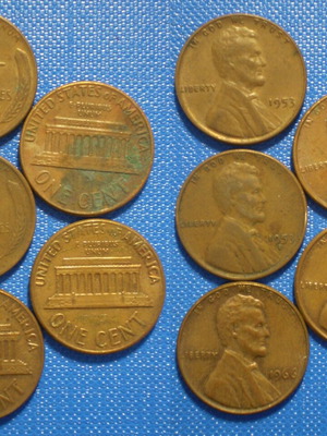 United States of America 5 Cents used, pack of 5 coins