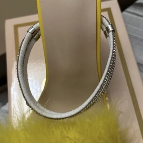 Glamour shoes size 40 new with feathers and rhinestones yellow