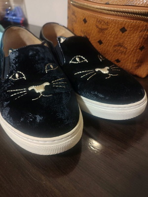 Charlotte Olympia Μαύρες Βελούδινες Μπαλαρίνες Σαν Καινούργιες, Νούμερο 40