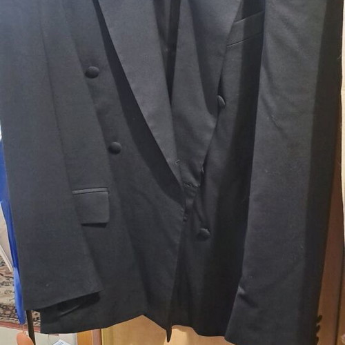 Lansetti fashion group double-breasted jacket size 52 like new, black
