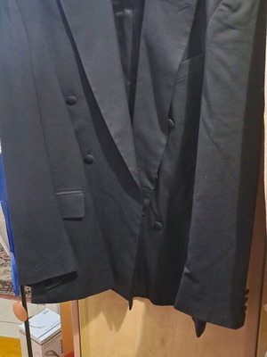 Lansetti fashion group double-breasted jacket size 52 like new, black