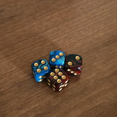 Dice set new, four six-sided
