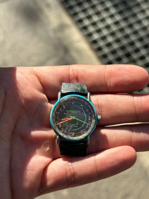 Vintage Fiorucci Time Quartz watch 90s neon black for repair