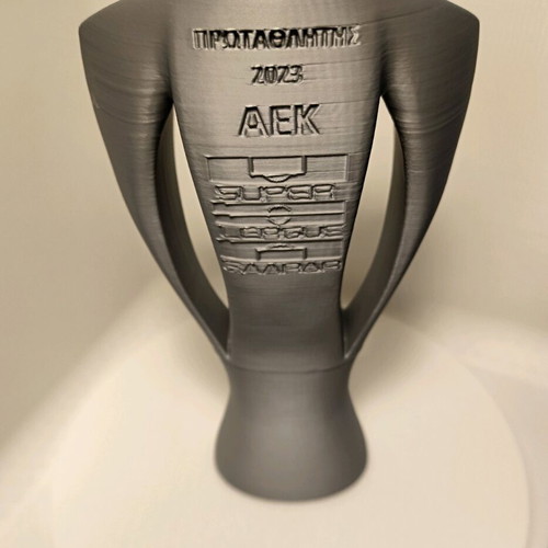 Super League 3d Printed Cup new, glossy silver, 18 cm height