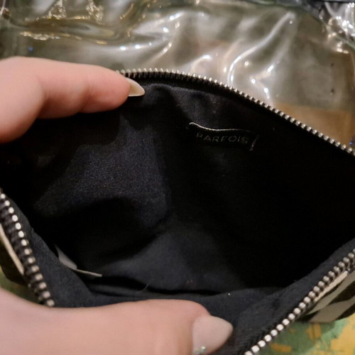 Transparent Bag with Pouch Parfois like new, black and white