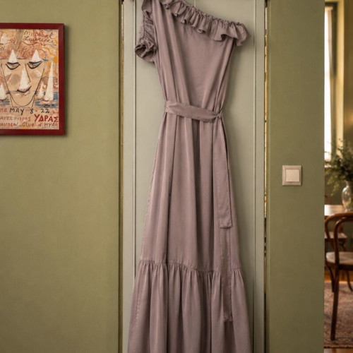 Maxi dress Devotion gray silk cotton like new