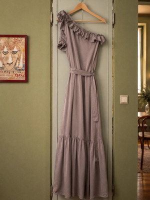 Maxi dress Devotion gray silk cotton like new