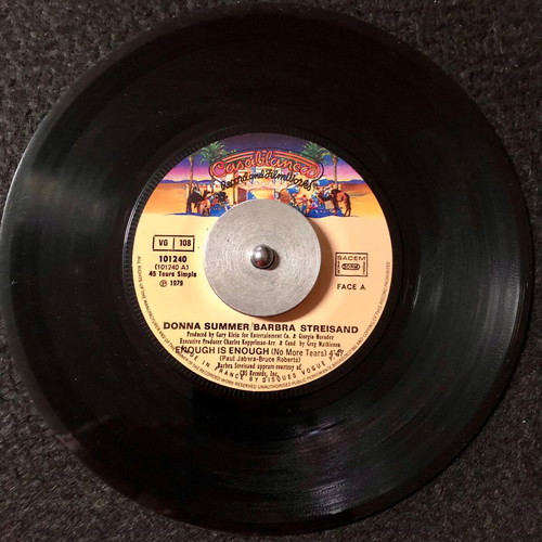 Donna Summer / Barbra Streisand No More Tears Vinyl 7" like new, Pop