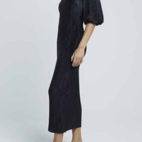 River Island Women Black Midi Off-Shoulder Dress Size S New