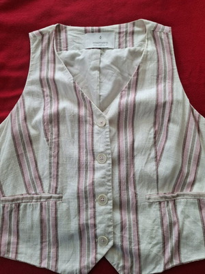 Striped vest Stradivarius new, size M/L, beige and pink
