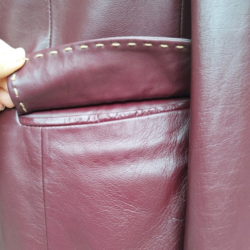 Italian leather jacket used, genuine leather, size 44