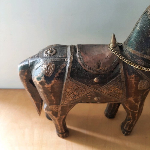 Oriental handmade antique horse used