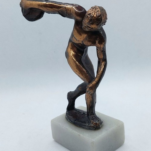 Discobolus of Myron bronze figurine like new with marble base
