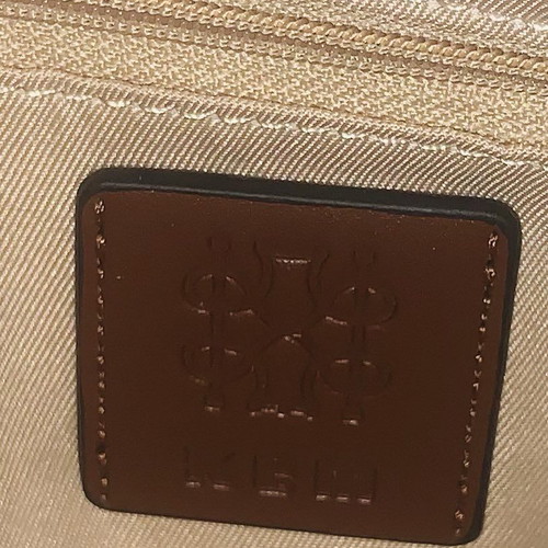 Madagascar synthetic material pouch new with zipper closure