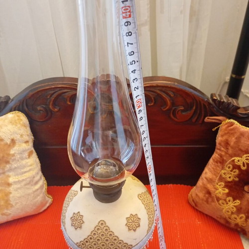 Vintage oil lamp used with intricate beautiful designs