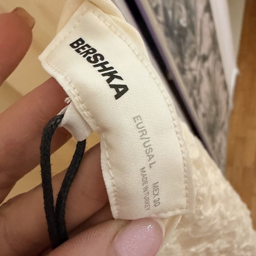 Bershka viral lace dress, white, size L