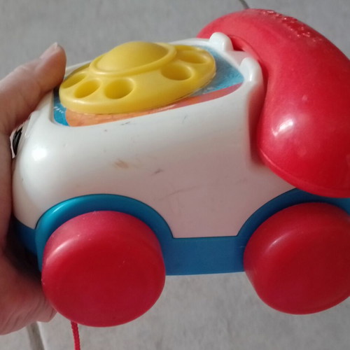 Fisher Price pull toy phone and wooden animal puzzle set