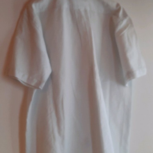 Men's short-sleeve shirt Glou XL white 55% linen 45% cotton like new
