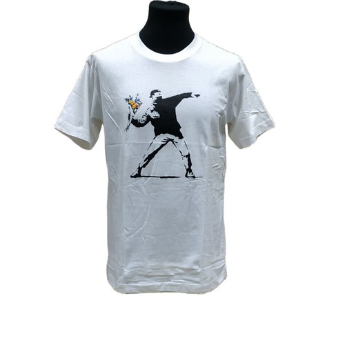 T-shirt Banksy Flower Thrower 100% cotton new, sizes S and M