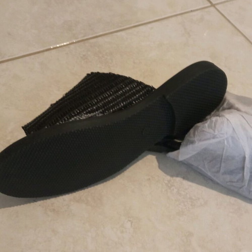 Black sandals with rhinestones new, size 36.5