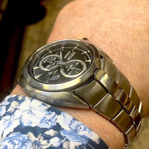 Seiko Arctura chronograph used, waterproof 100m, 48mm