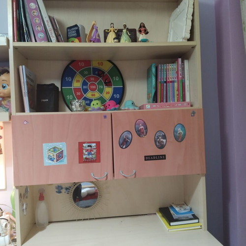 Children's bedroom furniture set used, bed 90x200 cm, shelves, desk, nightstand