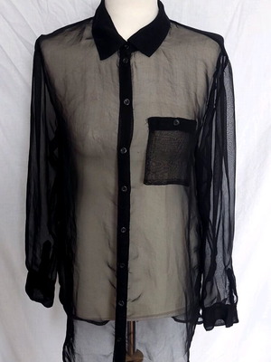 Transparent black shirt H&M Divided like new, size 34