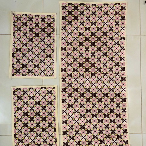 Set of handmade embroidered table linens like new