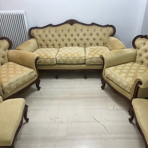 Σετ σαλονιού μεταχειρισμένο με τριθέσιο καναπέ και 4 πολυθρόνες