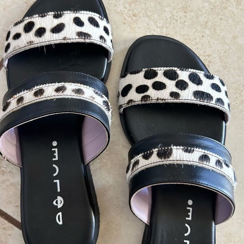 Dolce flat sandals new, black and white, size 37