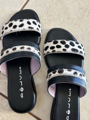 Dolce flat sandals new, black and white, size 37