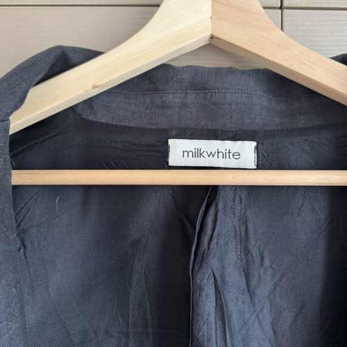 Milkwhite black linen jacket like new