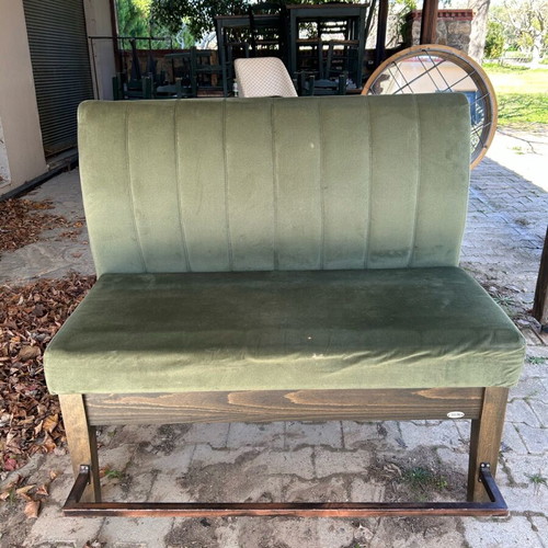 Electra velvet sofas used, 2 pieces, small cigarette burn