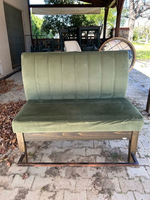 Electra velvet sofas used, 2 pieces, small cigarette burn