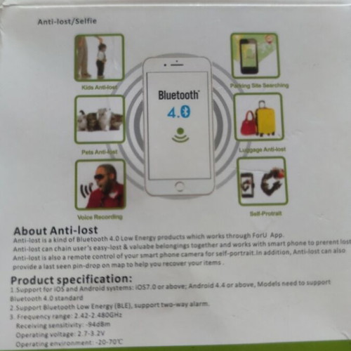 Bluetooth location tracker and anti-theft alarm used