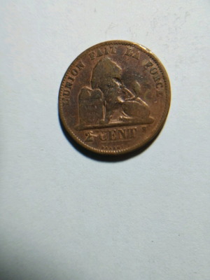 Νόμισμα Βέλγιο 2 centimes 1876 μεταχειρισμένο, χάλκινο
