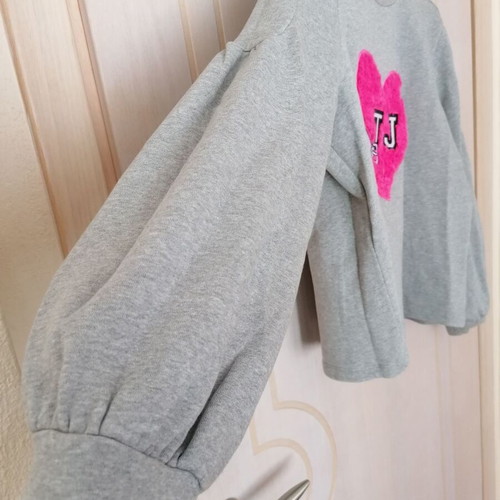 Trussardi jeans sweatshirt L grey like new cotton with puff sleeve