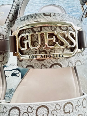 Guess platform sandals like new, size 37, beige and gold