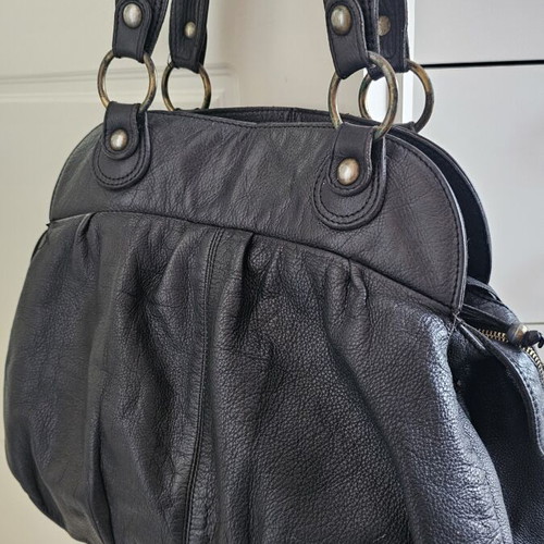 Massimo Dutti shoulder bag used, leather, black