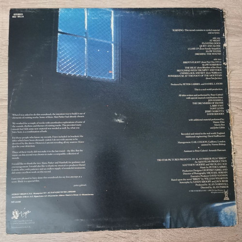 Birdy Soundtrack vinyl used, Peter Gabriel, Greek 1985 edition