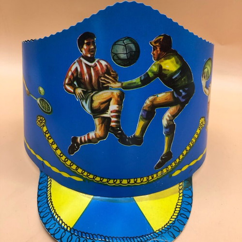 Vintage carnival children's hat used with sports themes, Greek made paper