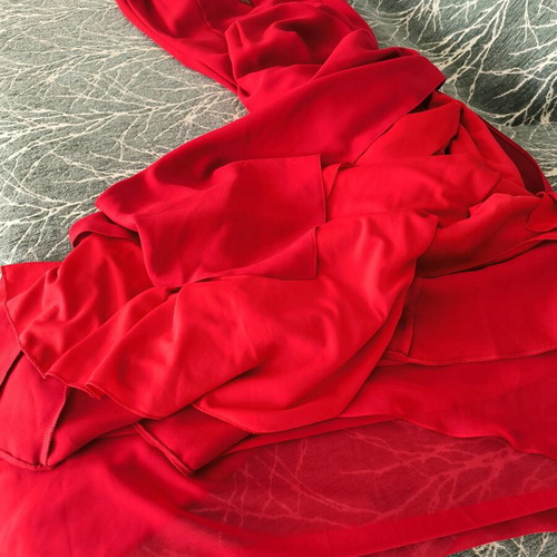 Maxi dress red new with bead design and sheer details