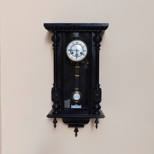 Junghans wooden wall clock neoclassical style, about 130 years old