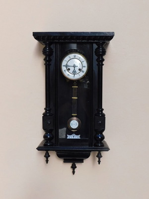 Junghans wooden wall clock neoclassical style, about 130 years old