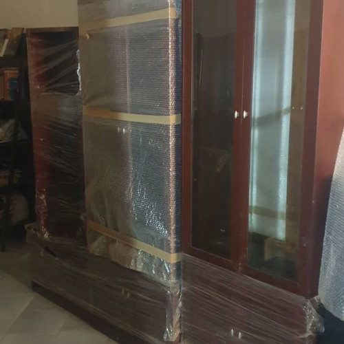 Living room unit new illuminated with display cabinets and cupboards