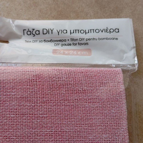 Gauze for DIY Favors Pink 24x24cm Pack of 30