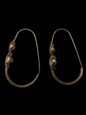 Σκουλαρίκια 14Κ με λευκές πέτρες σαν καινούργια, vintage 1990s